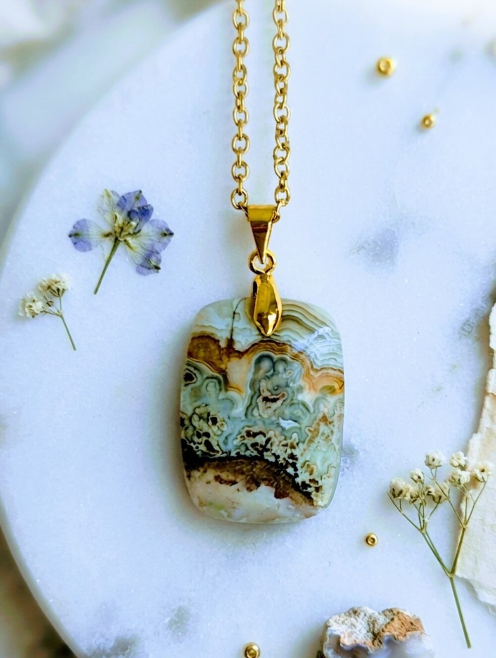Mexican Agate Chain Necklace